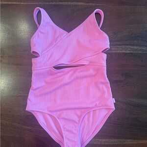 Abercrombie & Fitch Kids Pink Ribbed Bathing Suit